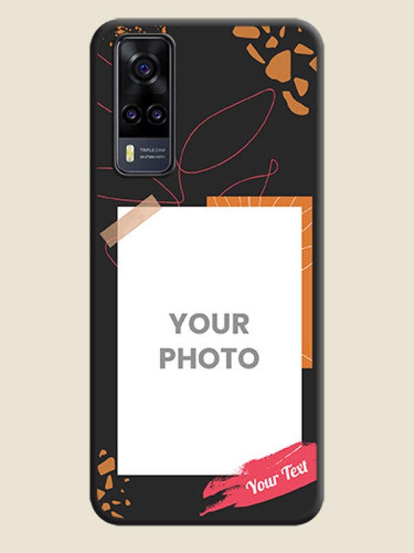Custom Orange Photo Frame on Space Black Custom Soft Matte Phone Back Cover - Vivo Y31 - alternate view