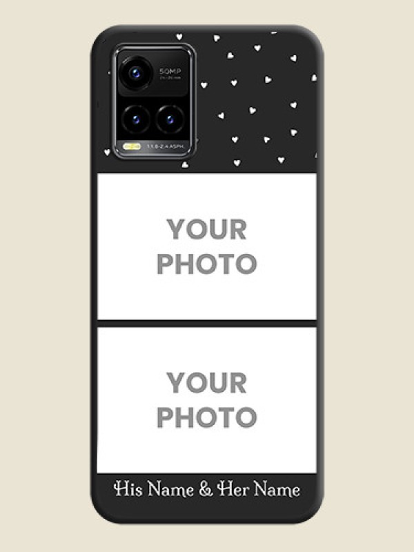 Custom Miniature Love Symbols with Name on Space Black Custom Soft Matte Back Cover - Vivo Y33s - alternate view