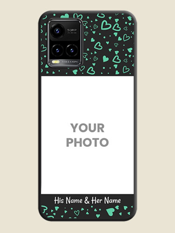 Custom Sea Green Indefinite Love Pattern on Photo on Space Black Soft Matte Mobile Cover - Vivo Y33s - alternate view
