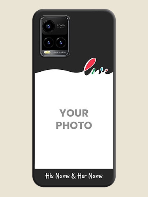 Custom Fall in Love Pattern with Picture on Photo on Space Black Soft Matte Mobile Case - Vivo Y33s - alternate view