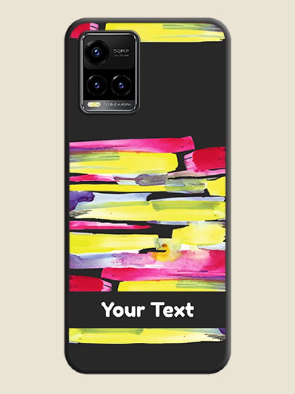 Custom Brush Coloured on Space Black Personalized Soft Matte Phone Covers - Vivo Y33s - alternate view