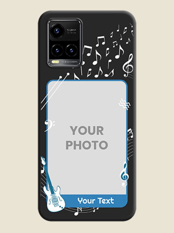 Custom Musical Theme Design with Text on Photo on Space Black Soft Matte Mobile Case - Vivo Y33s - alternate view