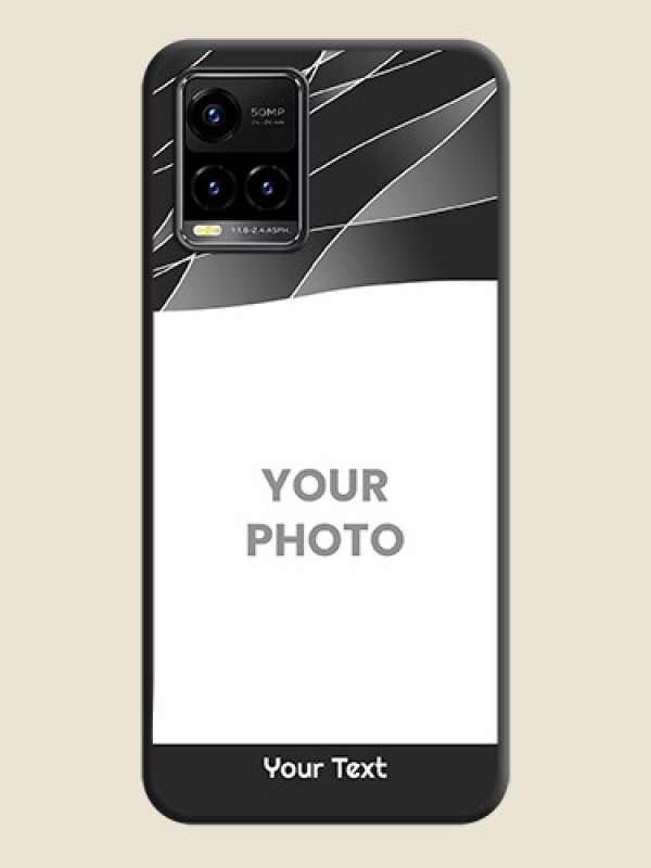 Custom Mixed Wave Lines on Photo on Space Black Soft Matte Mobile Cover - Vivo Y33s - alternate view