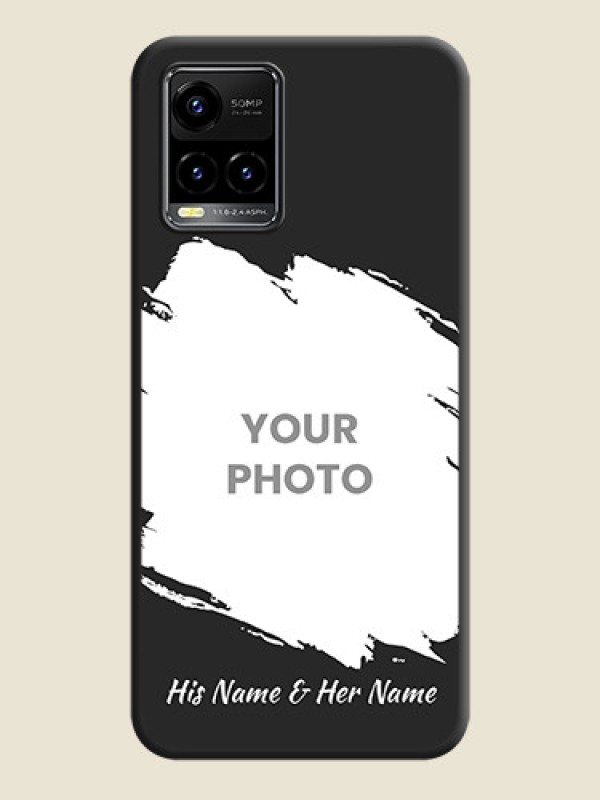 Custom Grunge Brush Strokes on Photo on Space Black Soft Matte Back Cover - Vivo Y33s - alternate view