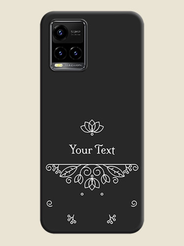 Custom Lotus Garden Custom Text On Space Black Personalized Soft Matte Phone Covers -Vivo Y33S - alternate view