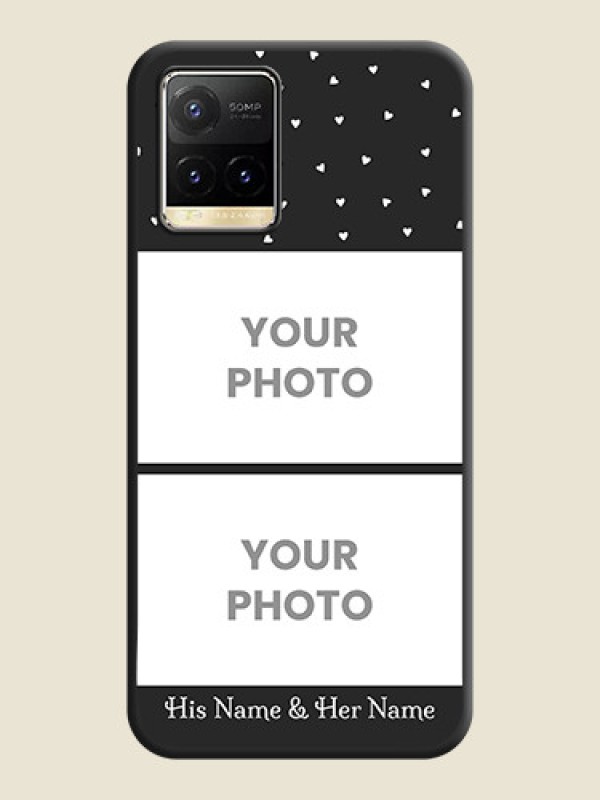 Custom Miniature Love Symbols with Name on Space Black Custom Soft Matte Back Cover - Vivo Y33T - alternate view