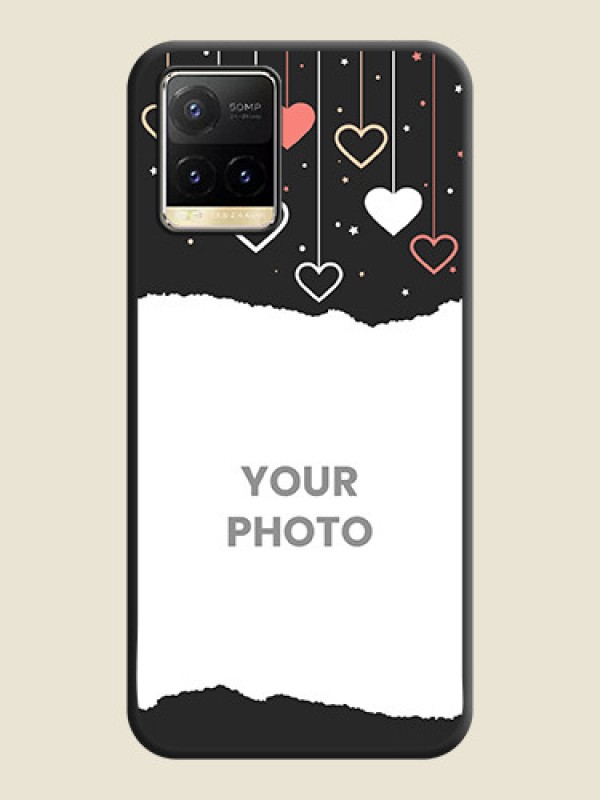 Custom Love Hangings with Splash Wave Picture on Space Black Custom Soft Matte Phone Back Cover - Vivo Y33T - alternate view