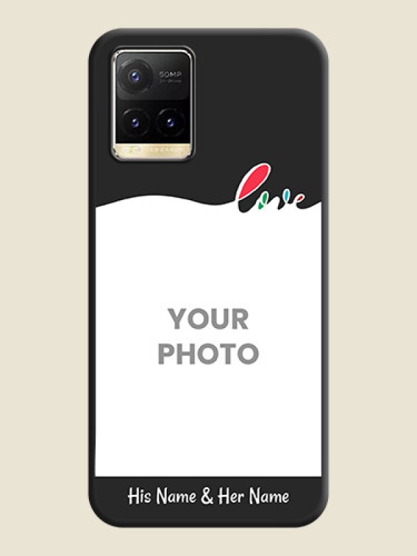 Custom Fall in Love Pattern with Picture on Photo on Space Black Soft Matte Mobile Case - Vivo Y33T - alternate view
