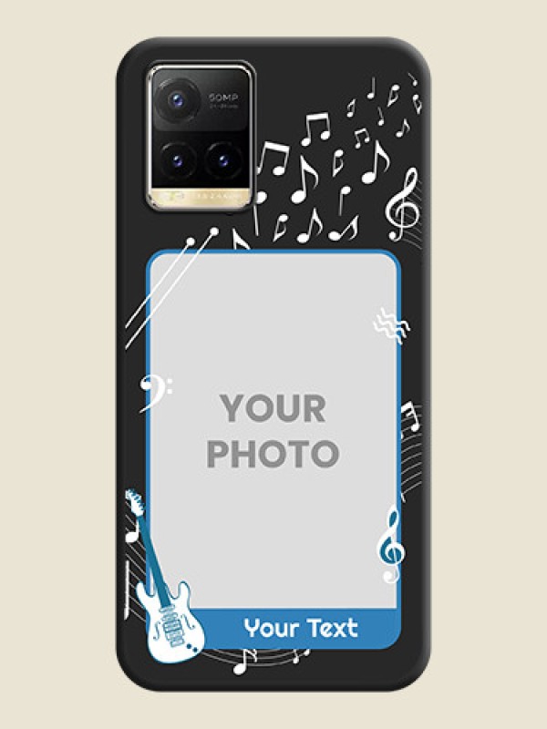 Custom Musical Theme Design with Text on Photo on Space Black Soft Matte Mobile Case - Vivo Y33T - alternate view