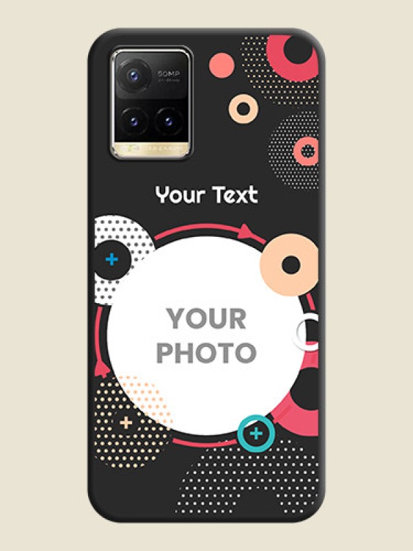 Custom Multicoloured Round Image on Personalised Space Black Soft Matte Cases - Vivo Y33T - alternate view