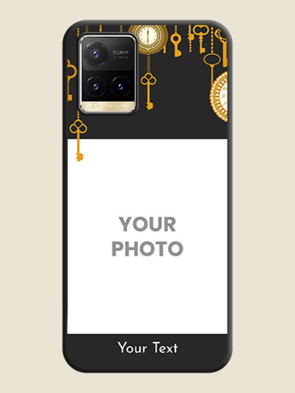Custom Decorative Design with Text on Space Black Custom Soft Matte Back Cover - Vivo Y33T - alternate view