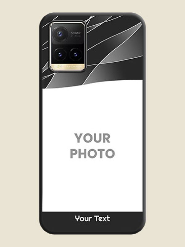 Custom Mixed Wave Lines on Photo on Space Black Soft Matte Mobile Cover - Vivo Y33T - alternate view