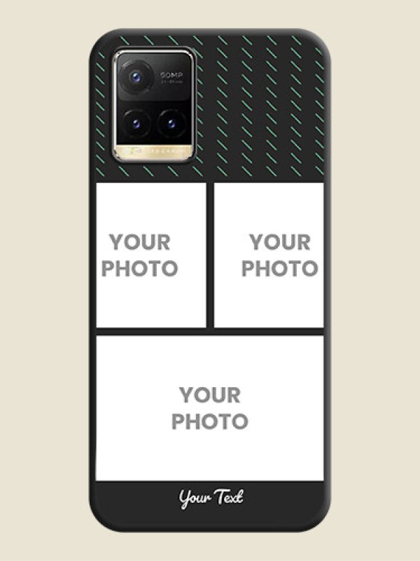 Custom Cross Dotted Pattern with 2 Image Holder  on Personalised Space Black Soft Matte Cases - Vivo Y33T - alternate view