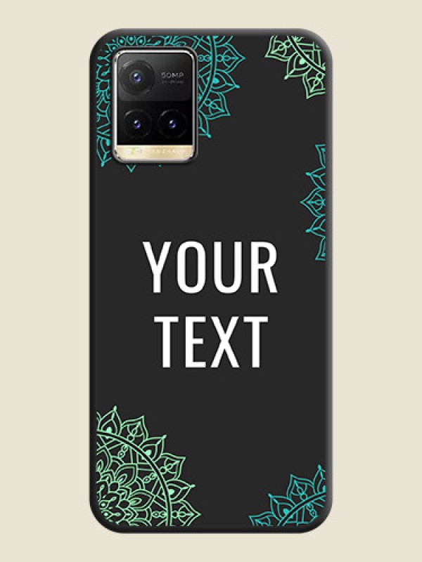 Custom Your Name with Floral Design on Space Black Custom Soft Matte Back Cover - Vivo Y33T - alternate view