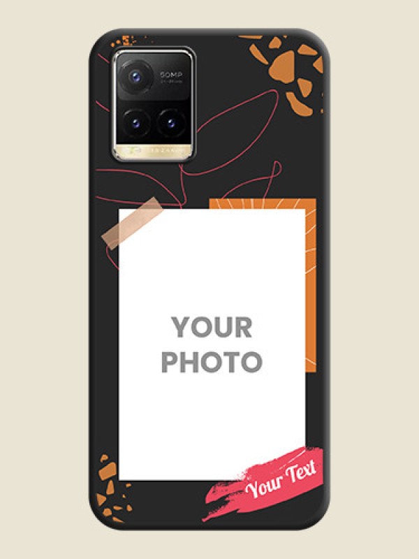 Custom Orange Photo Frame on Space Black Custom Soft Matte Phone Back Cover - Vivo Y33T - alternate view
