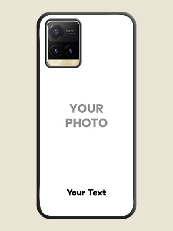 Custom Full Single Pic Upload With Text On Space Black Personalized Soft Matte Phone Covers -Vivo Y33T - alternate view