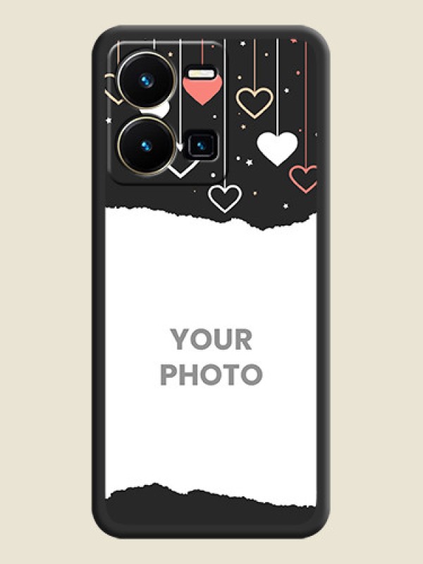 Custom Love Hangings with Splash Wave Picture on Space Black Custom Soft Matte Phone Back Cover - Vivo Y35 - alternate view