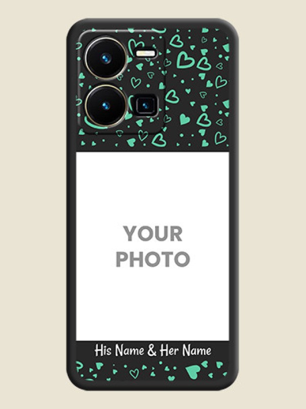 Custom Sea Green Indefinite Love Pattern on Photo on Space Black Soft Matte Mobile Cover - Vivo Y35 - alternate view