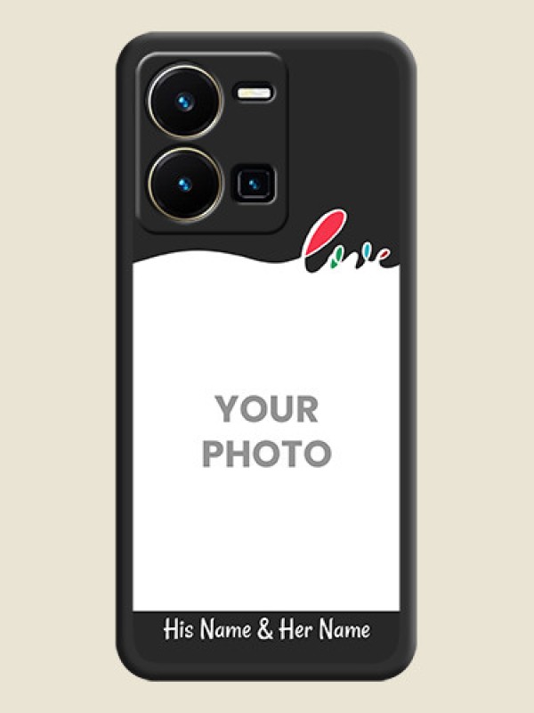 Custom Fall in Love Pattern with Picture on Photo on Space Black Soft Matte Mobile Case - Vivo Y35 - alternate view