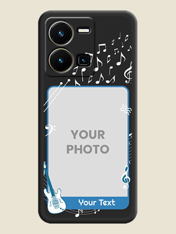 Custom Musical Theme Design with Text on Photo on Space Black Soft Matte Mobile Case - Vivo Y35 - alternate view