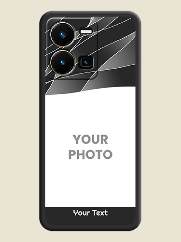 Custom Mixed Wave Lines on Photo on Space Black Soft Matte Mobile Cover - Vivo Y35 - alternate view