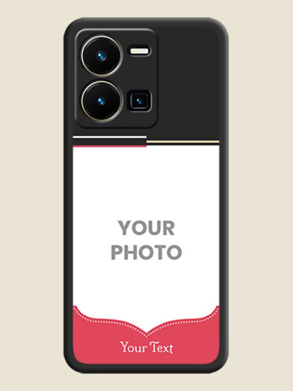 Custom Classic Plain Design with Name on Photo on Space Black Soft Matte Phone Cover - Vivo Y35 - alternate view