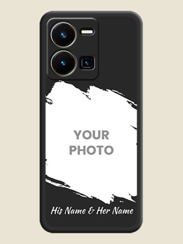 Custom Grunge Brush Strokes on Photo on Space Black Soft Matte Back Cover - Vivo Y35 - alternate view
