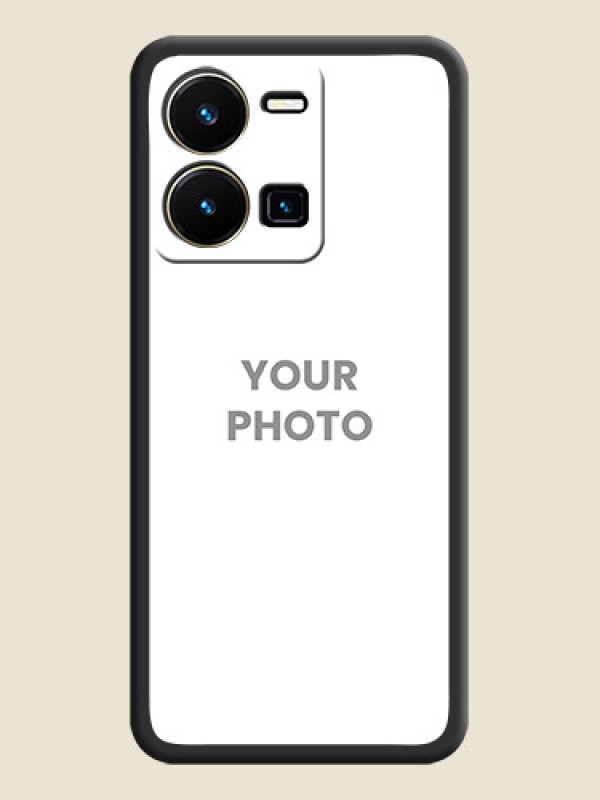 Custom Full Single Pic Upload On Space Black Personalized Soft Matte Phone Covers -Vivo Y35 - alternate view