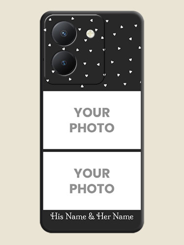 Custom Miniature Love Symbols with Name on Space Black Custom Soft Matte Back Cover - Vivo Y36 - alternate view