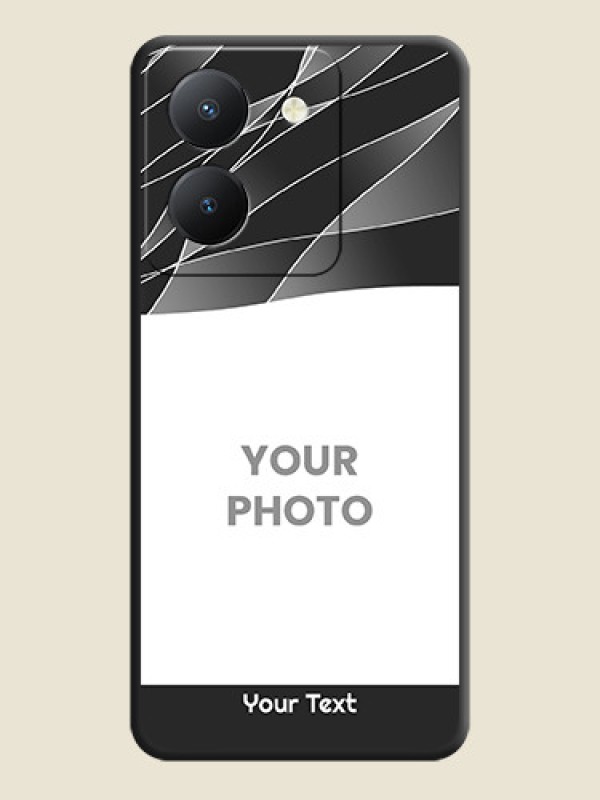 Custom Mixed Wave Lines - Photo on Space Black Soft Matte Mobile Cover - Vivo Y36 - alternate view