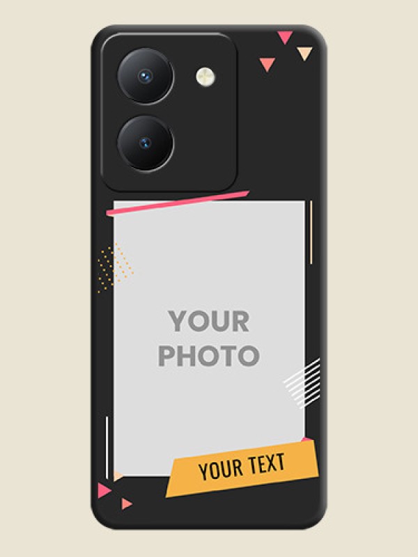 Custom Photo Frame with Triangle Small Dots - Photo on Space Black Soft Matte Back Cover - Vivo Y36 - alternate view
