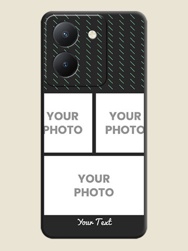 Custom Cross Dotted Pattern with 2 Image Holder on Personalised Space Black Soft Matte Cases - Vivo Y36 - alternate view