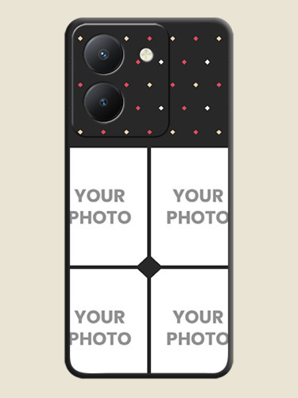 Custom Multicolor Dotted Pattern with 4 Image Holder on Space Black Custom Soft Matte Phone Cases - Vivo Y36 - alternate view