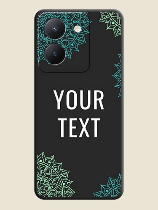 Custom Your Name with Floral Design on Space Black Custom Soft Matte Back Cover - Vivo Y36 - alternate view