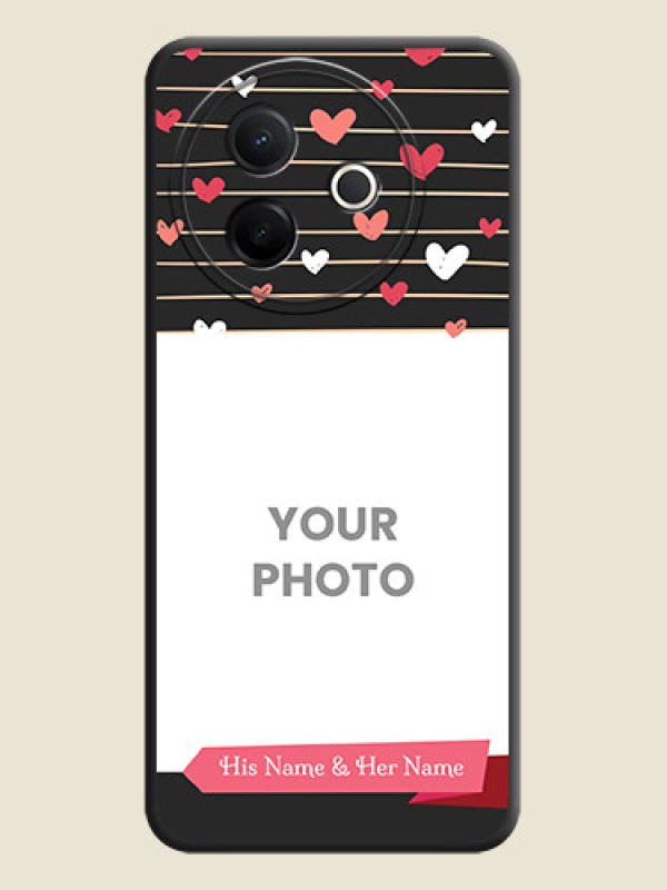 Custom Love Pattern with Name on Pink Ribbon on Photo On Space Black Custom Soft Matte Mobile Back Cover - Vivo Y39 5G - alternate view