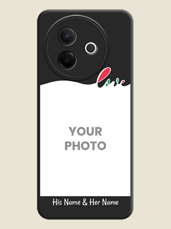 Custom Fall in Love Pattern with Picture on Photo On Space Black Custom Soft Matte Mobile Back Cover - Vivo Y39 5G - alternate view