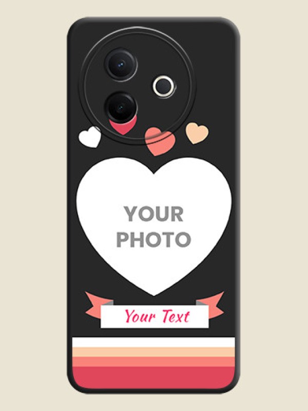 Custom Love Shaped Photo with Colorful Stripes On Space Black Custom Soft Matte Mobile Back Cover - Vivo Y39 5G - alternate view