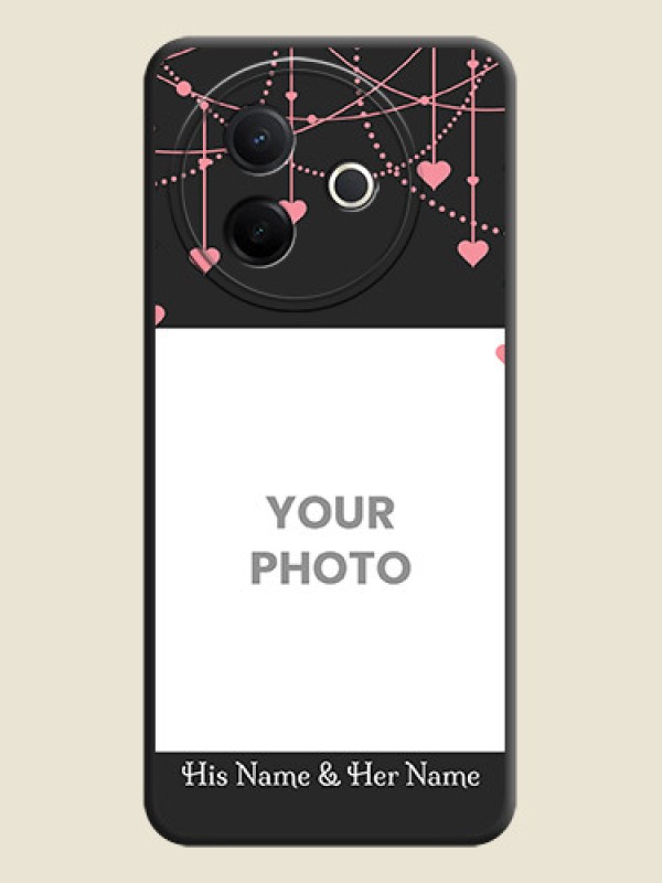 Custom Pink Love Hangings with Text On Space Black Custom Soft Matte Mobile Back Cover - Vivo Y39 5G - alternate view