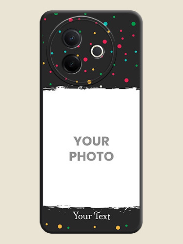 Custom Multicolor Dotted Pattern with Text On Space Black Custom Soft Matte Mobile Back Cover - Vivo Y39 5G - alternate view