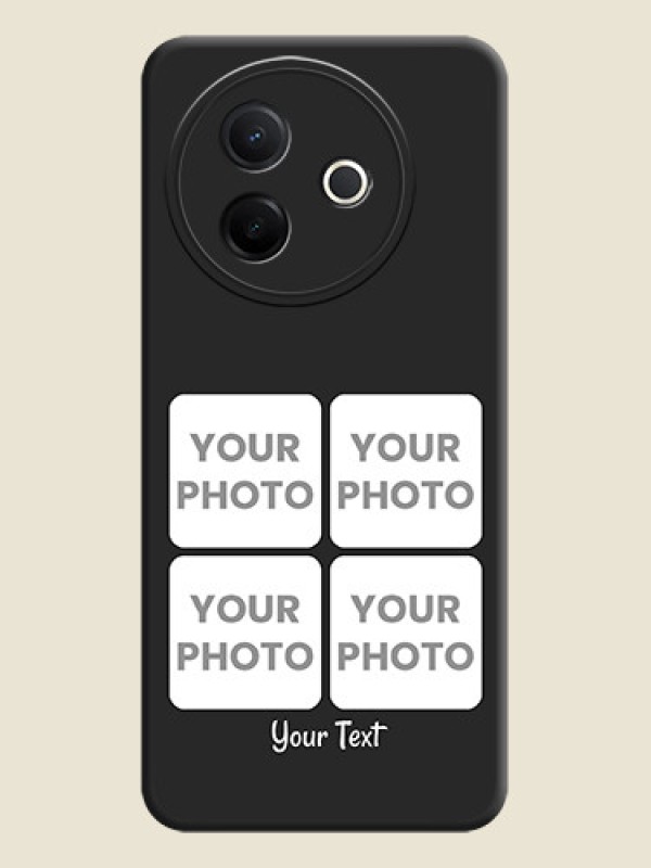 Custom Floral Art with 6 Image Holder on Photo On Space Black Custom Soft Matte Mobile Back Cover - Vivo Y39 5G - alternate view