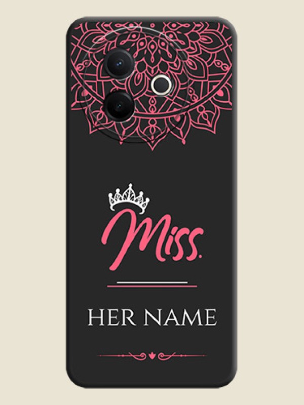 Custom Mrs Name with Floral Design On Space Black Custom Soft Matte Mobile Back Cover - Vivo Y39 5G - alternate view