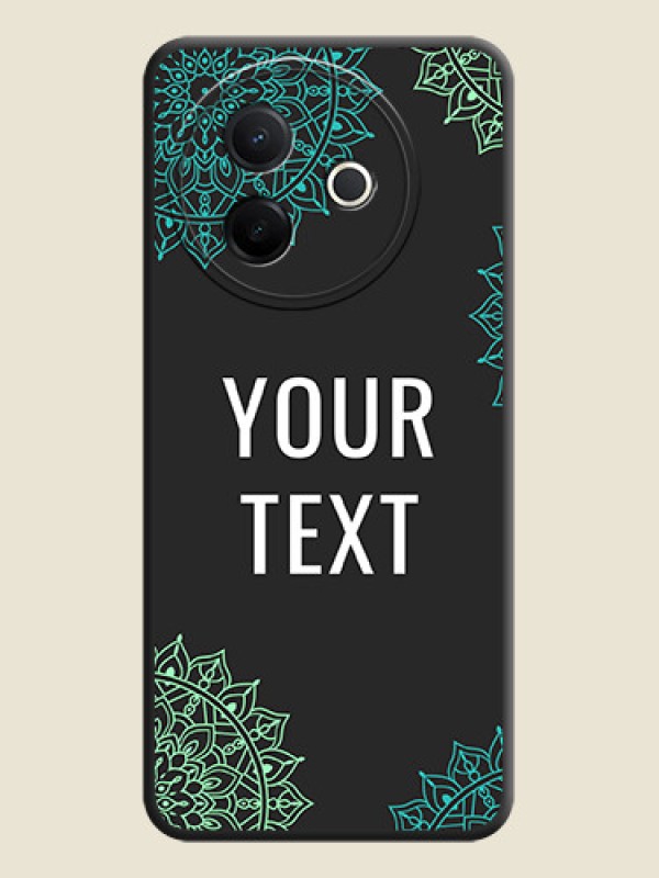 Custom Your Name with Floral Design On Space Black Custom Soft Matte Mobile Back Cover - Vivo Y39 5G - alternate view
