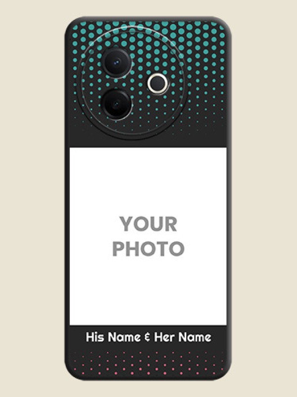 Custom Faded Dots with Grunge Photo Frame and Text On Space Black Custom Soft Matte Mobile Back Cover - Vivo Y39 5G - alternate view