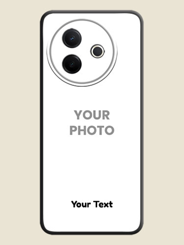 Custom Full Single Pic Upload With Text On Space Black Custom Soft Matte Mobile Back Cover - Vivo Y39 5G - alternate view