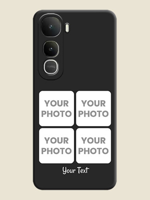 Custom Floral Art with 6 Image Holder on Photo On Space Black Custom Soft Matte Mobile Back Cover - Vivo Y400 5G - alternate view