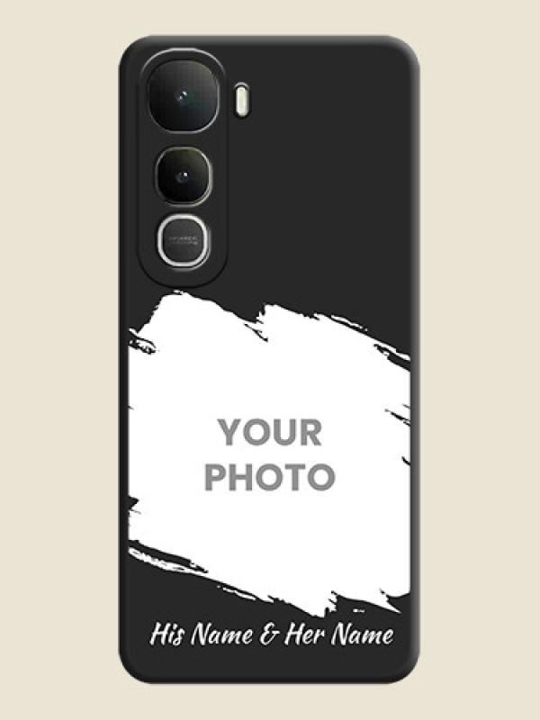 Custom Grunge Brush Strokes on Photo On Space Black Custom Soft Matte Mobile Back Cover - Vivo Y400 5G - alternate view