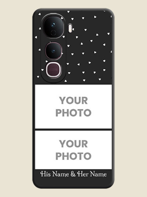 Custom Miniature Love Symbols with Name On Space Black Custom Soft Matte Mobile Back Cover - Vivo Y400 Pro 5G - alternate view