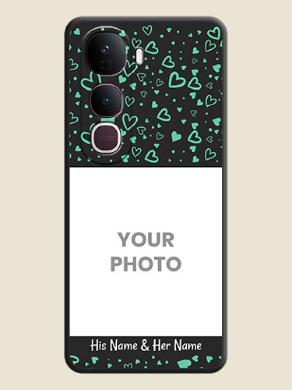 Custom Sea Green Indefinite Love Pattern on Photo On Space Black Custom Soft Matte Mobile Back Cover - Vivo Y400 Pro 5G - alternate view