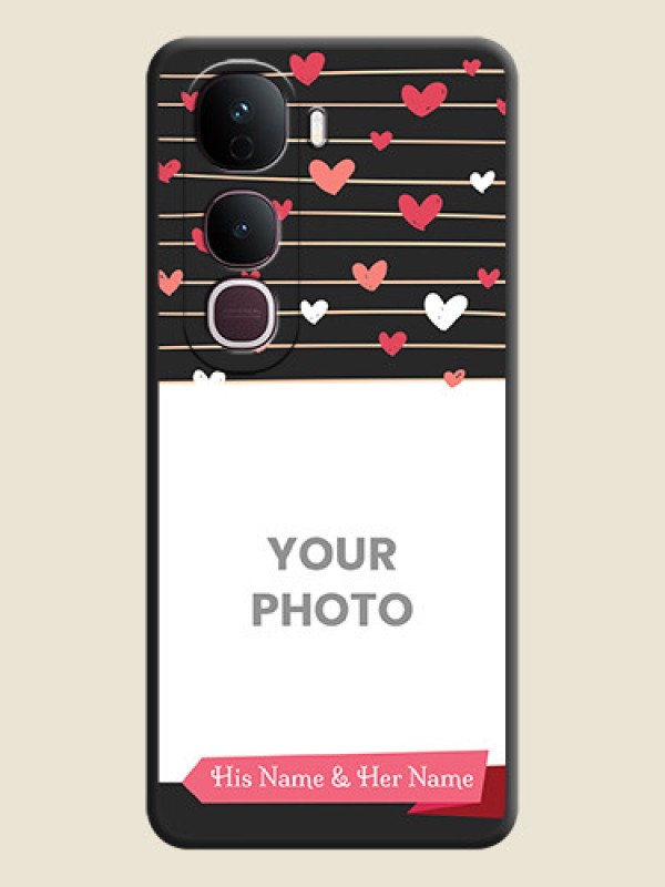 Custom Love Pattern with Name on Pink Ribbon on Photo On Space Black Custom Soft Matte Mobile Back Cover - Vivo Y400 Pro 5G - alternate view