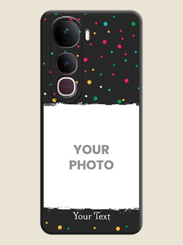 Custom Multicolor Dotted Pattern with Text On Space Black Custom Soft Matte Mobile Back Cover - Vivo Y400 Pro 5G - alternate view